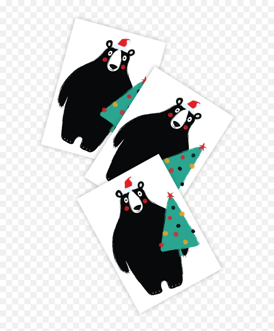 Temporary Tattoos Hello Bear Set Of 3 Grizzly Stick On - Cartoon Emoji,Bear Fire Emoji