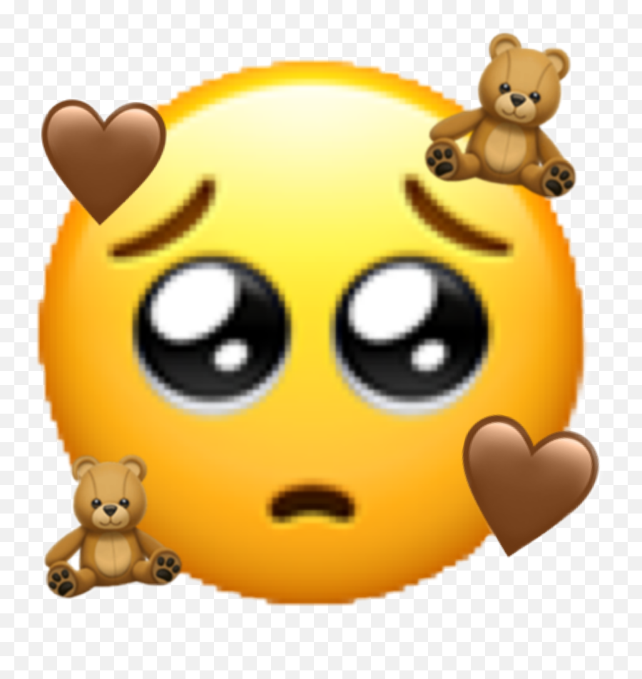 Bear Cute Brown Heart Sticker By M I A - Cute Shy Emoji,Bear Face Emoticon