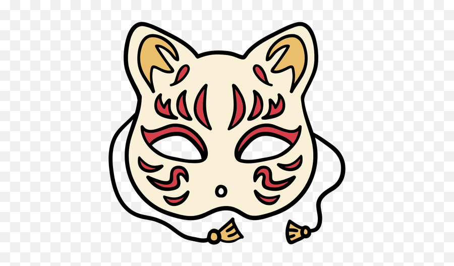 Japan Cat Mask Hand Drawn - Japanese Cat Mask No Background Emoji,Japanese Cat Face Emoji