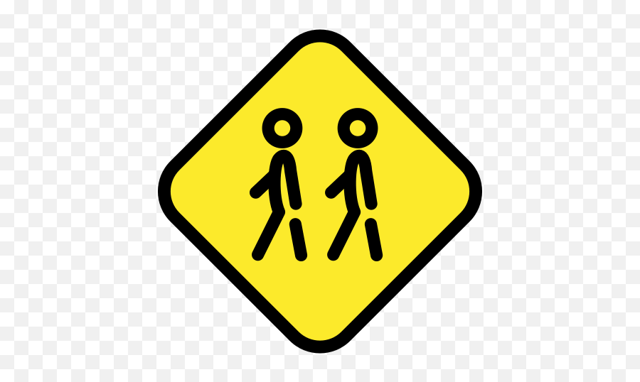 Children Crossing - Traffic Sign Emoji,Hazard Emoji