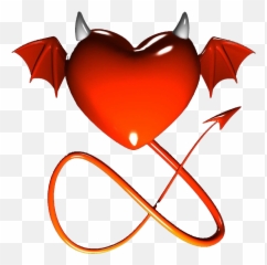 Heart With Devil Horns Tattoo Clipart - Full Size Emoji