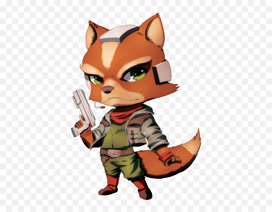 Top Starfox Krystal Fox Stickers For - Star Fox Transparent Gif Emoji,Raccoon Emoji Android