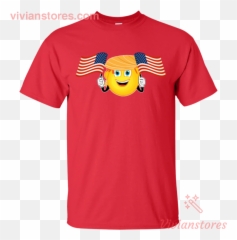 Trump Emoji Holding American Flag Patriot T,Us Flag Emoji
