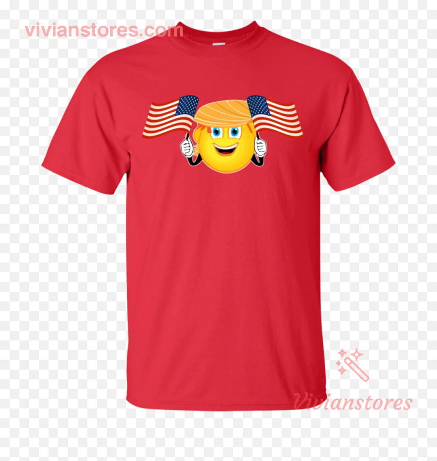 Trump Emoji Holding American Flag Patriot T,Us Flag Emoji