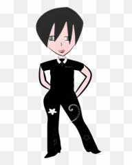 Anime Person Dressed In Black Vector - Dressed In Black Clipart Emoji,Secret Agent Emoji