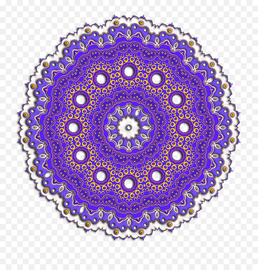 Mandala Abstract Design Pattern Emoji,Purple Video Game Emoji