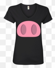 Pig Nose Emoji Ladiesu0027 V Neck T Shirt - Four Llamas Fortnite Active Shirt,Llama Emoji