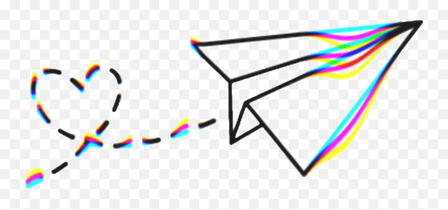Paper Plane Airplane Vhs 3d Heart Love Aesthetic Lines - Cute Simple Drawings Easy Emoji,Plane And Paper Emoji