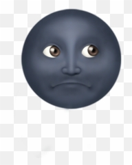 Sad Moon Darkmoon Emoji Moonemoji - Iphone Black Transparent