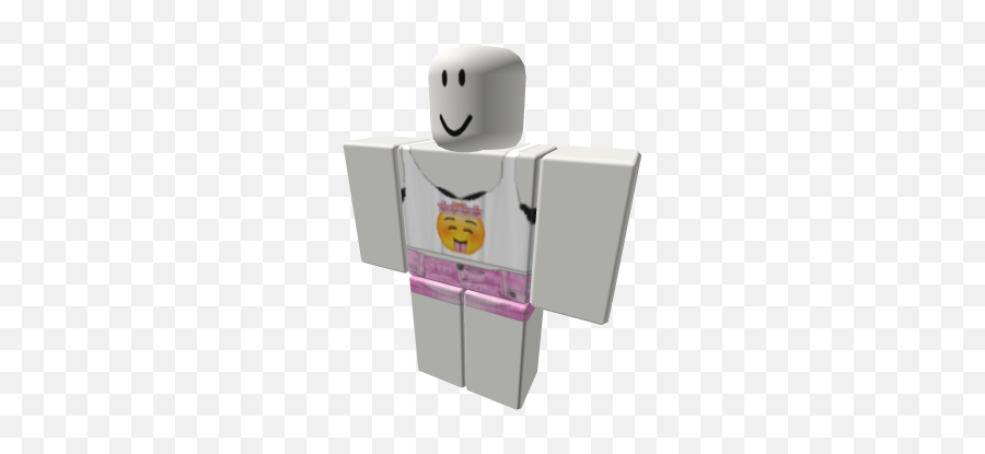 Floral Happy Face Emoji Crop Top W Pink Shorts - Roblox High Waisted Jean Shorts Roblox,Emoji Contest