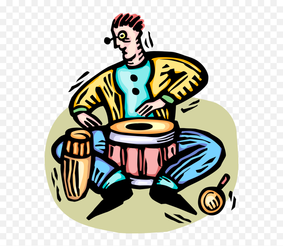 Drummer Vector Instruments Clipart - Full Size Clipart Bongo Player Clip Art Emoji,Drums Emoji