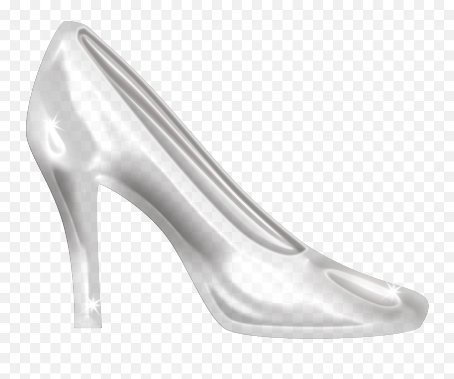 Slipper Cinderella High - Heeled Footwear Shoe White Transparent Glass Slipper Png Emoji,High Heel Emoji