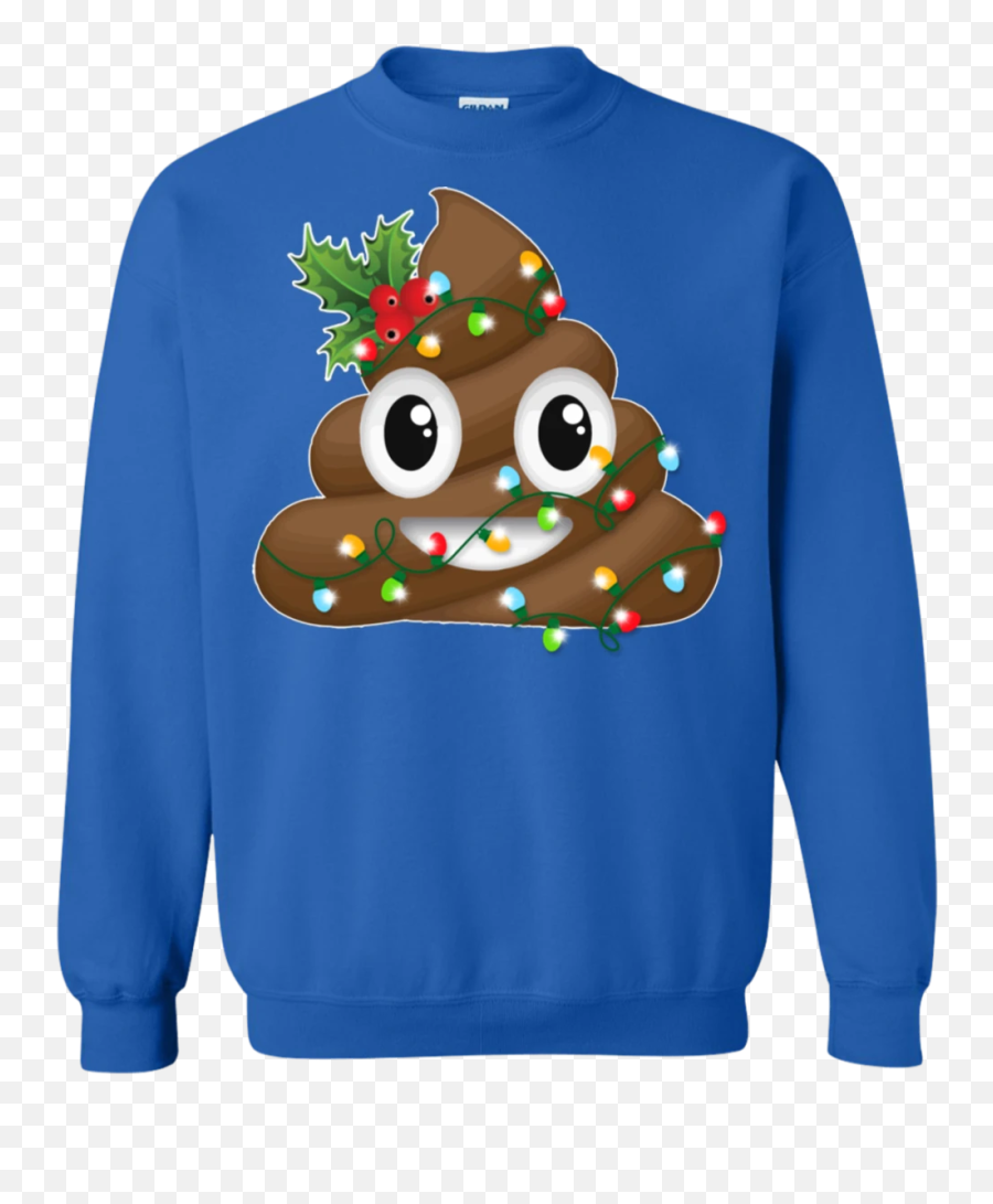 Reindeer Poop Emoji Cute Merry Christmas Sweatshirt - Crew Neck,Pudding Emoji