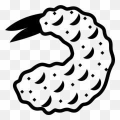 Emojione Bw 1f364 - Fried Shrimp Clipart Black And White