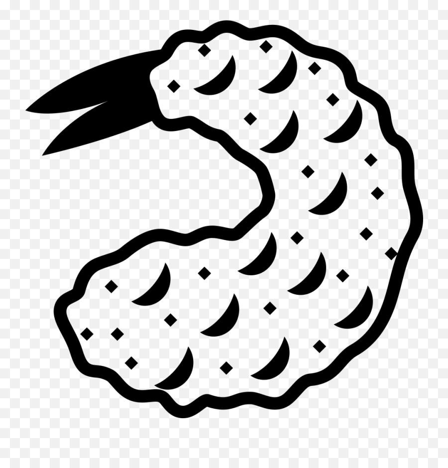 Emojione Bw 1f364 - Fried Shrimp Clipart Black And White Emoji,Shrimp Emoji