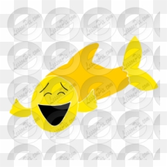 Excited Fish Stencil For Classroom Therapy Use - Smiley Emoji