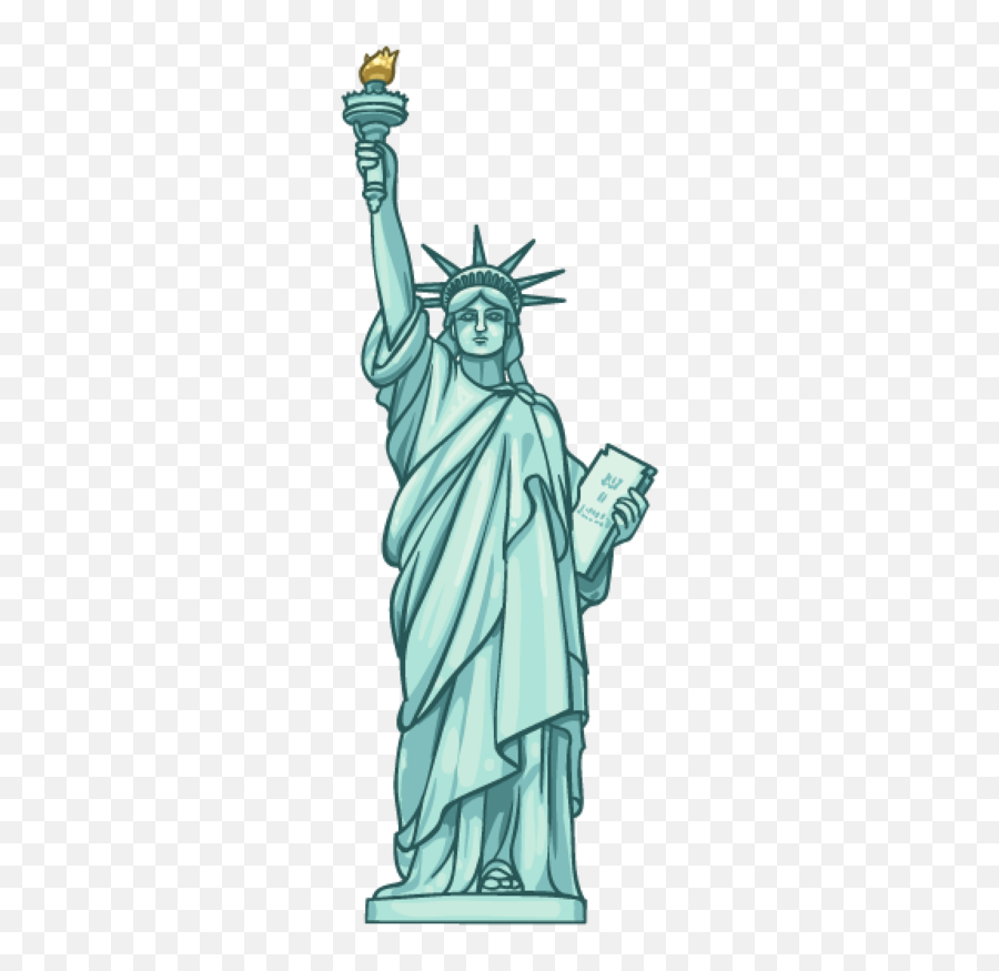 Picture - Cartoon Clipart Statue Of Liberty Emoji,Statue Of Liberty Newspaper Emoji