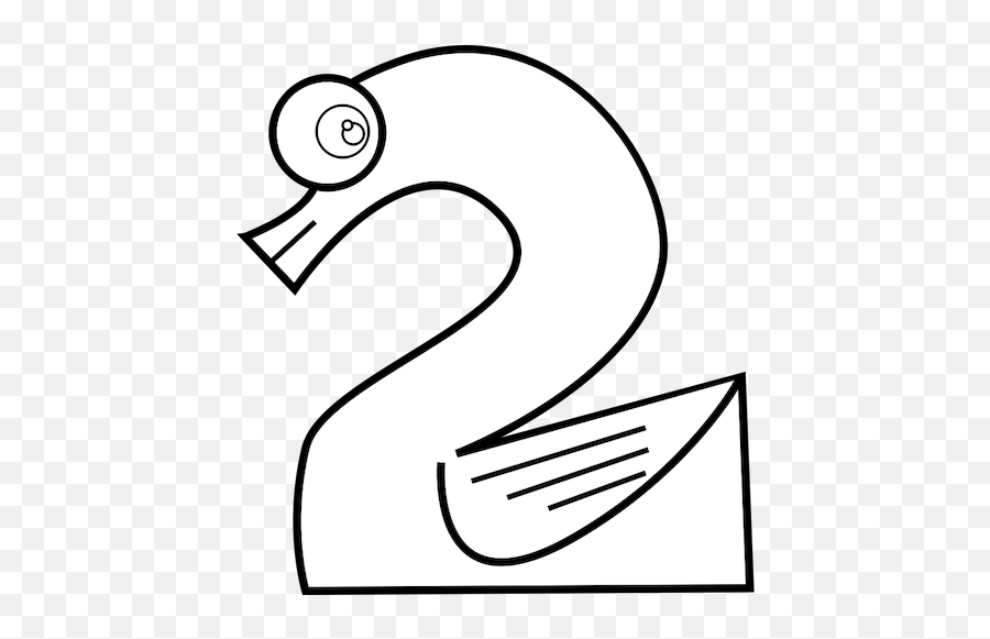 Swan Number Two Line Art Vector Image - Line Art Emoji,Flip You Off Emoji