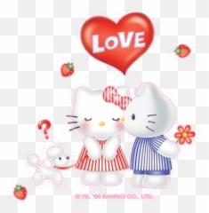 Hello Kitty - Happy Kiss Day Funny Emoji