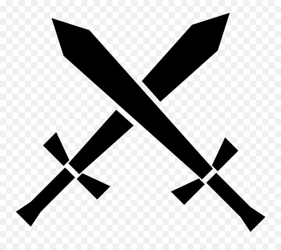 Swords Crossed Black - Swords Clipart Emoji,Crossed Swords Emoji