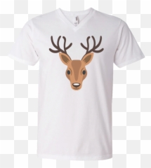 Deer Head Emoji Menu0027s V - Neck Tshirt U2013 That Merch Store Deer Emoji Transparent,Womens Emoji Shirt