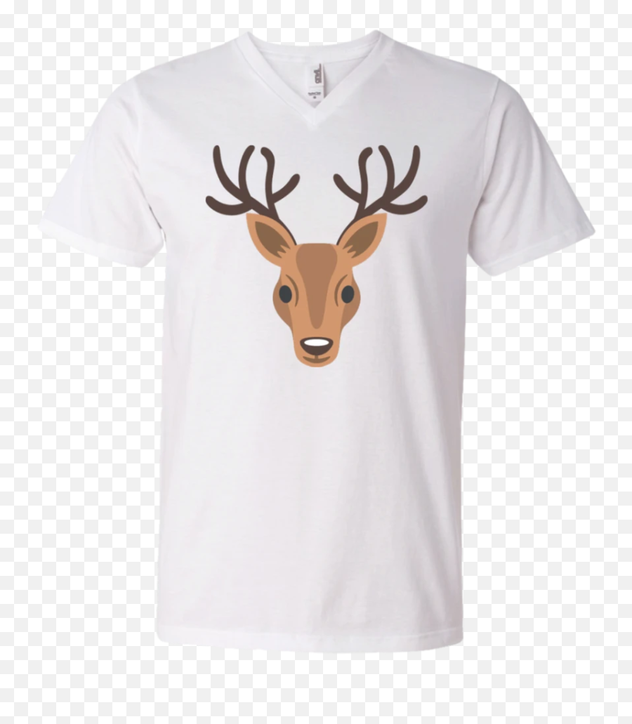 Deer Head Emoji Menu0027s V - Neck Tshirt U2013 That Merch Store Deer Emoji Transparent,Womens Emoji Shirt