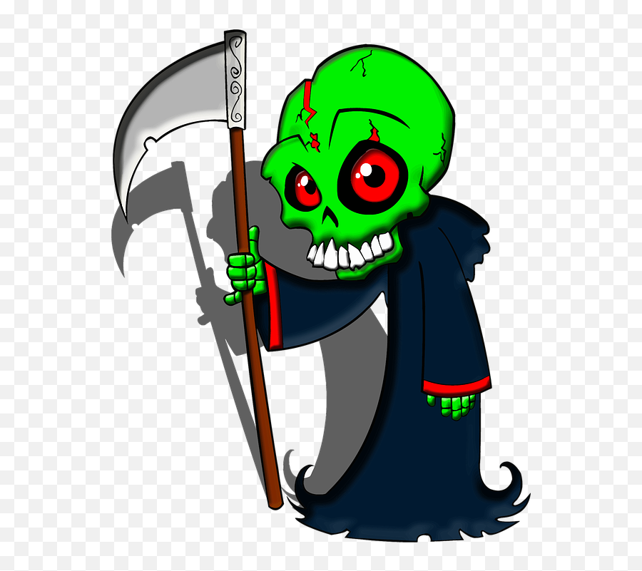 Cartoon Death Grim - Grim Reaper Clipart Animated Emoji,Grim Reaper Emoji