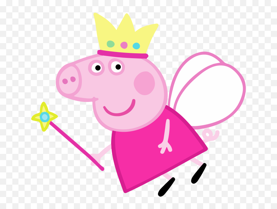 Peppa Pig Fairy With Crown Free Svg File - Svgheartcom Clipart Fairy Peppa Pig Emoji,Woman And Pig Emoji