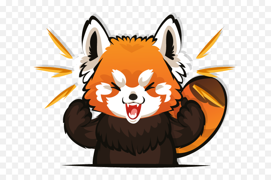 Angry Red Panda Cartoon Clipart - Red Panda Png Cartoon Emoji,Red Panda Emoji