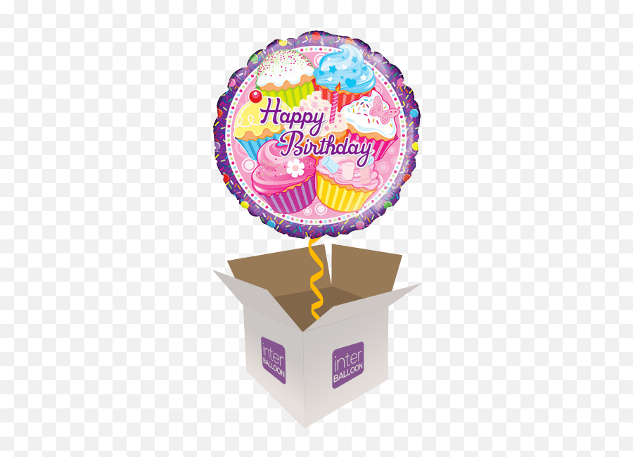 Birthday Helium Balloons Delivered In The Uk By Interballoon - Transparent Happy 2nd Birthday Png Emoji,Emoji Birthday Cupcakes