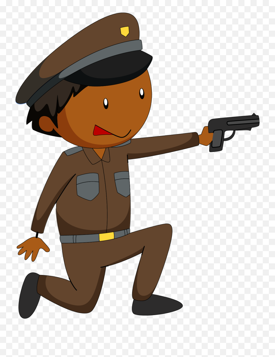 Clipart Boy Police Officer - Police With Gun Clipart Emoji,Police Officer Emoji