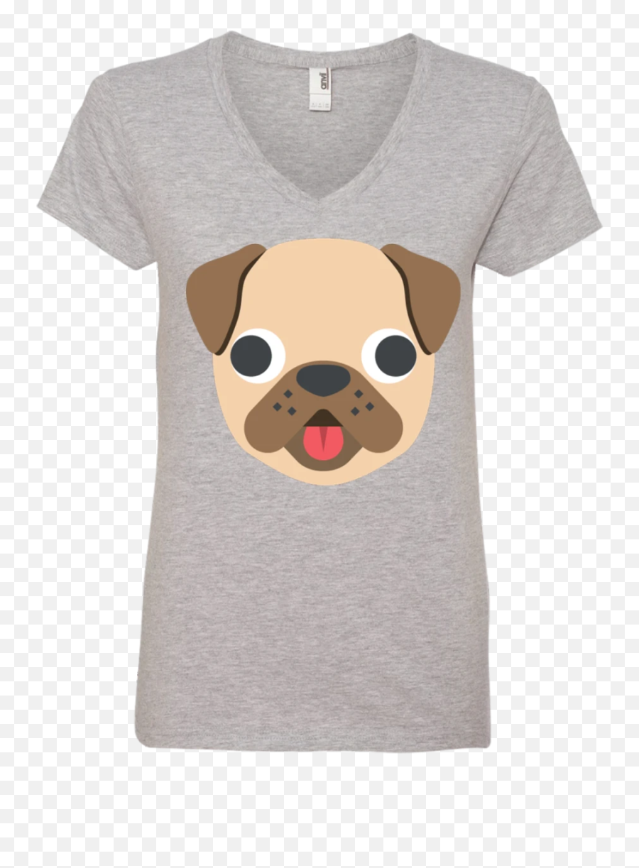 Pug Face Emoji Ladies V - Enneagram 1 Shirts,Puppy Face Emoji
