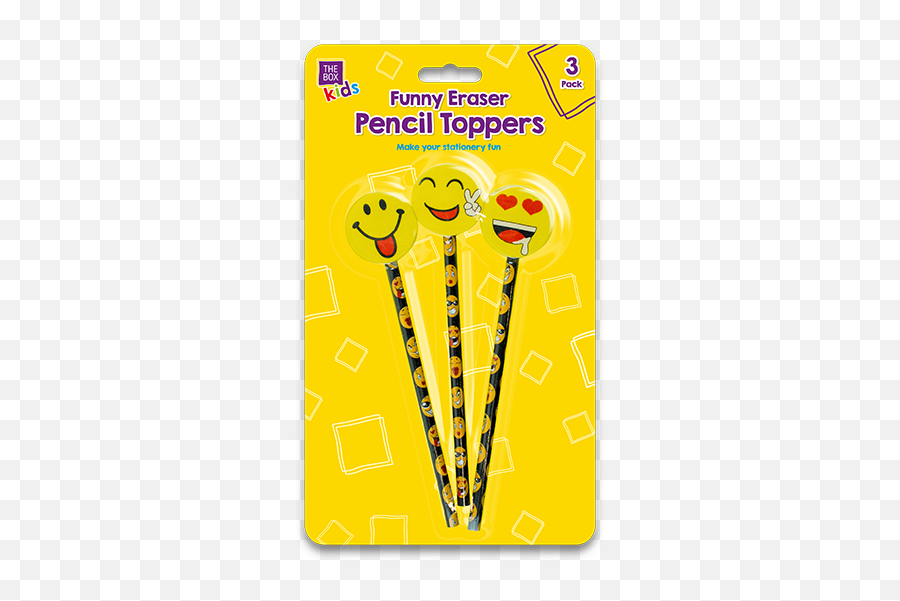 Emoticon Eraser Pencil Toppers - Paper Product Emoji,Funny Texting Emoticons