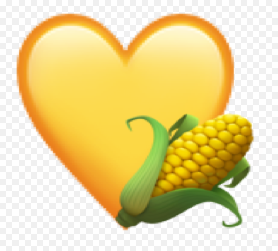 Corn Corn Heart Heart Yellow Emoji - Heart,Emoji Corn