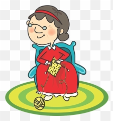 Grandma Clipart Knitting Grandma Knitting Transparent Free - Grandmother Png Emoji,Knitting Emoji