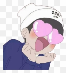 Download Obey Heart Hearts Hearteyes Anime Animeboy Kawaii - Eyes Transparent Emoji