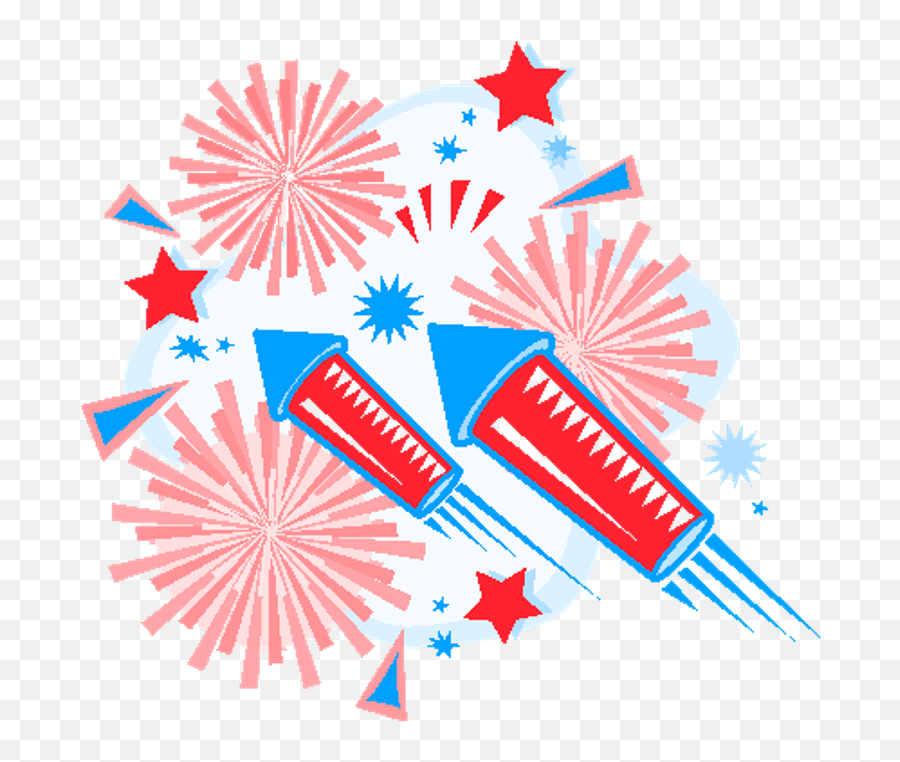 July Firework Clipart - Cartoon Fourth Of July Fireworks Emoji,4th Of July Fireworks Emoji