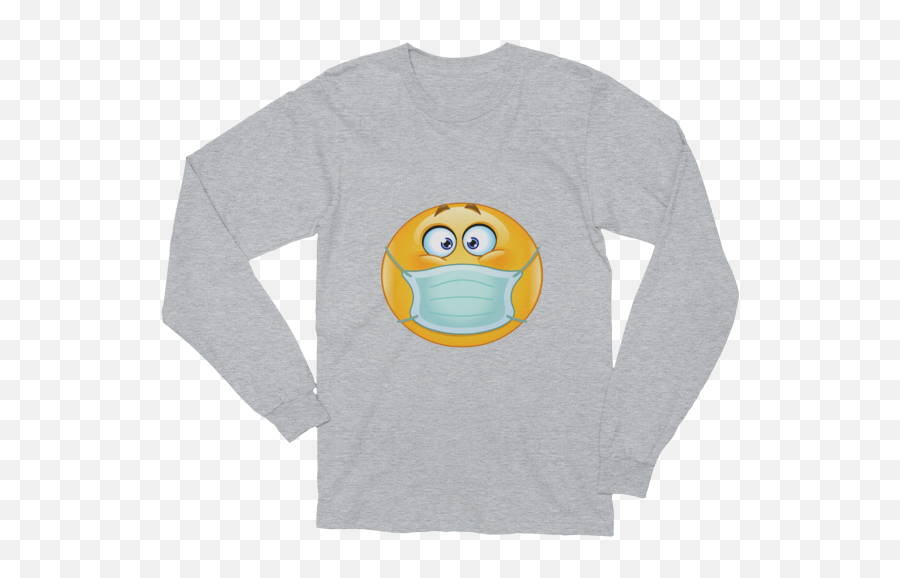 Unisex Emoji With Medical Mask Long Sleeve T - Shirt Playeras Aesthetic Anime,Medical Emoji
