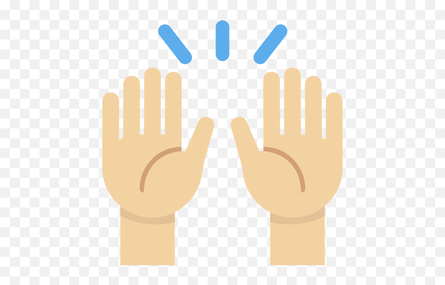 Raising Hands Emoji With Medium - Light Skin Tone Meaning Praise Emoji,Emoji De Manos