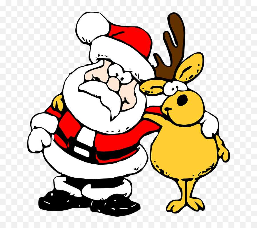 Santa Claus Christmas Vectors - Santa And Reindeer Drawing Emoji,Happy New Year Emoticons