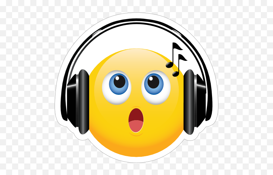 Cute Headphones Singing Emoji Sticker - Cute Emoji,Dc Emoji
