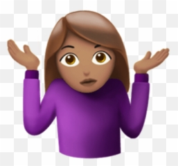 Shrug Female Emoji Transparent Png - Girl Emoji With Hands,Shrug Emoji
