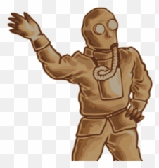 Man Wearing Gas Mask - Guy In Drawing Emoji