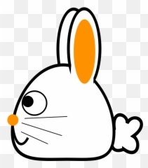 Spring Bunny Side Orange - Králík Kresleny Emoji