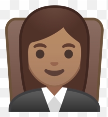 Woman Judge Emoji With Medium Skin Tone - Emoji Graduado,Brown Hair Emoji