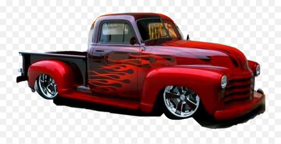 Pickup Truck Hotrod Flames Red Black - 47 53 Chevy Trucks Emoji,Pickup Truck Emoji