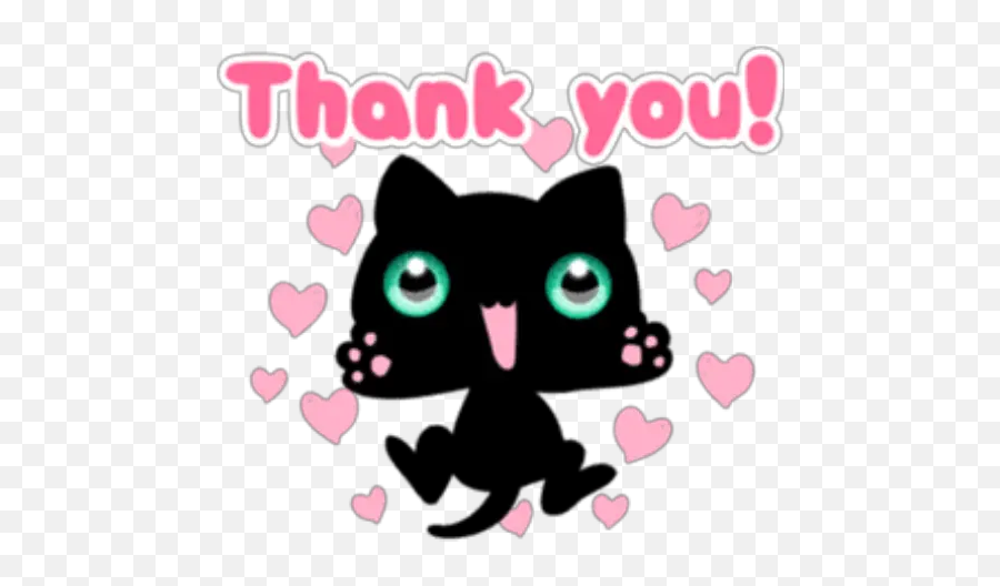 Black Cat Stickers For Whatsapp - Heart Emoji,Cat Heart Emoji Meme