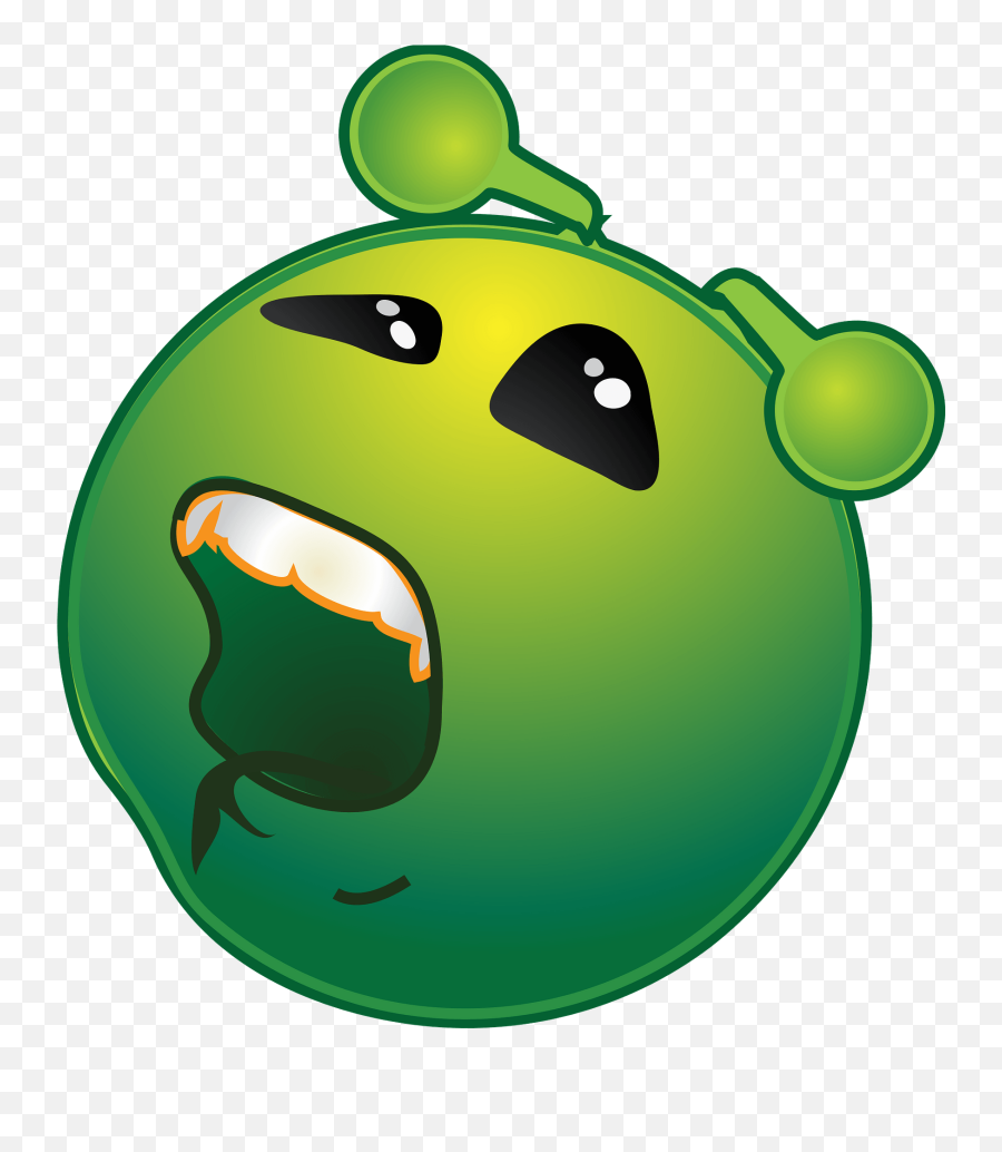 Smiley Green Alien Bored Clipart - Animadas De Frutas Aburridas Emoji,Bored Emoji