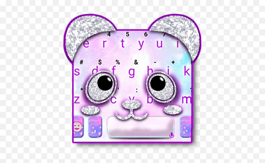 Silver Glitter Panda Keyboard Theme - Dot Emoji,Starry Eyed Emoji