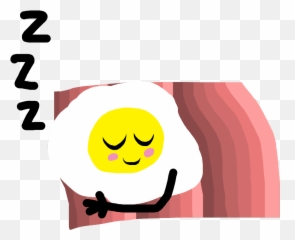 Egg Sleeps Bacon As Bed And Pillow - Clip Art Emoji,Sleeping Emoji Pillow